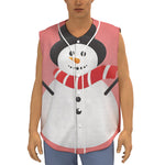 Cute Snowman Print Sleeveless Baseball Jersey