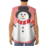 Cute Snowman Print Sleeveless Baseball Jersey