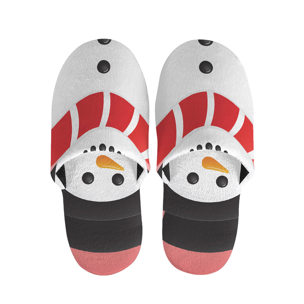 Cute Snowman Print Slippers