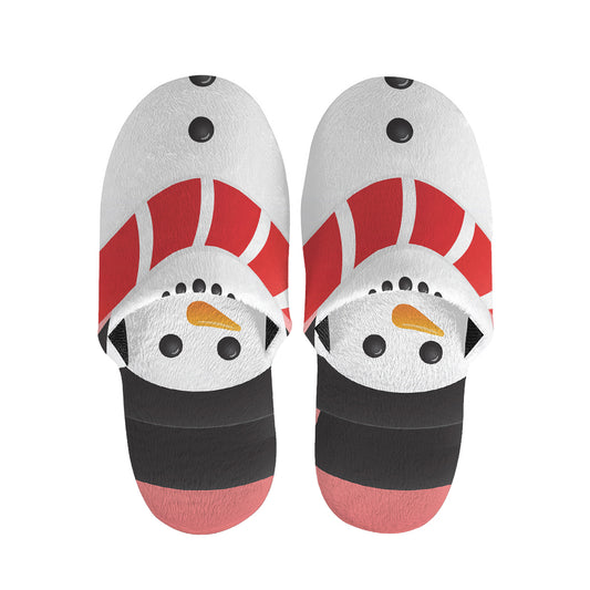 Cute Snowman Print Slippers