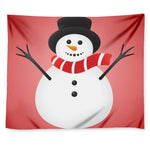 Cute Snowman Print Tapestry