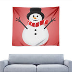 Cute Snowman Print Tapestry