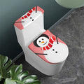 Cute Snowman Print Toilet Lid And Tank Cover Set