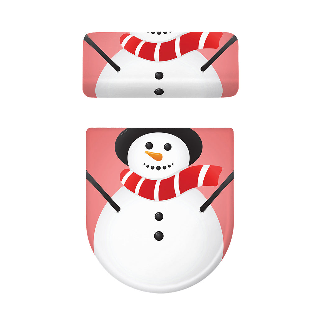 Cute Snowman Print Toilet Lid And Tank Cover Set