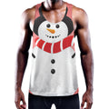 Cute Snowman Print Men's Workout Tank Top