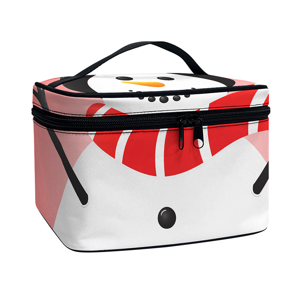 Cute Snowman Print Travel Makeup Bag