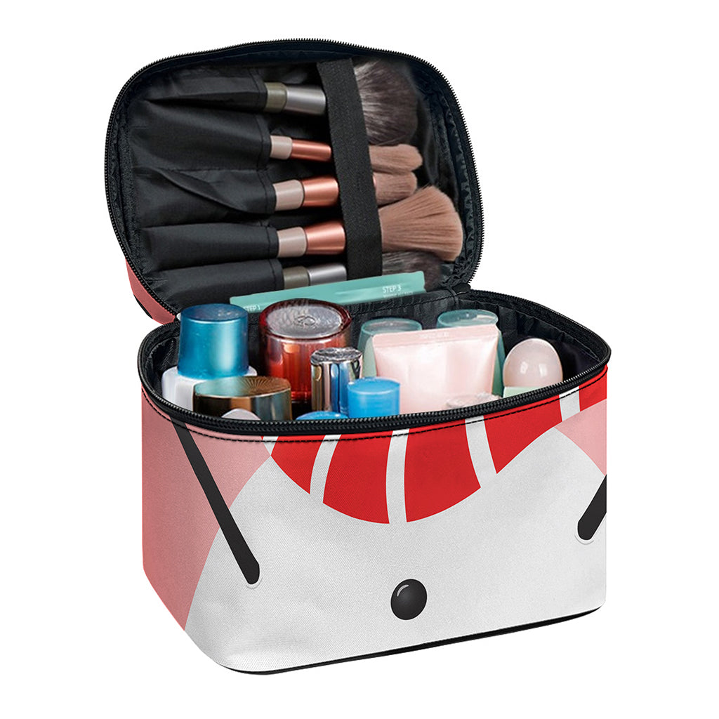 Cute Snowman Print Travel Makeup Bag