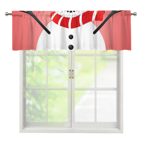 Cute Snowman Print Window Valance