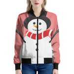 Cute Snowman Print Women's Bomber Jacket