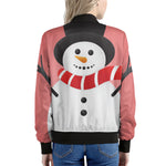 Cute Snowman Print Women's Bomber Jacket