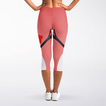 Cute Snowman Print Women's Capri Leggings