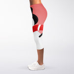 Cute Snowman Print Women's Capri Leggings