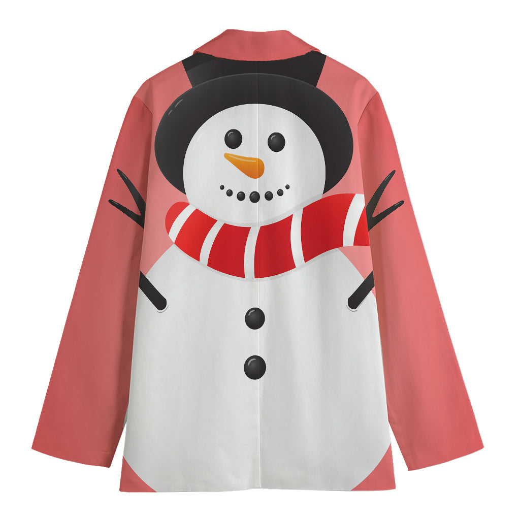 Cute Snowman Print Women's Cotton Blazer