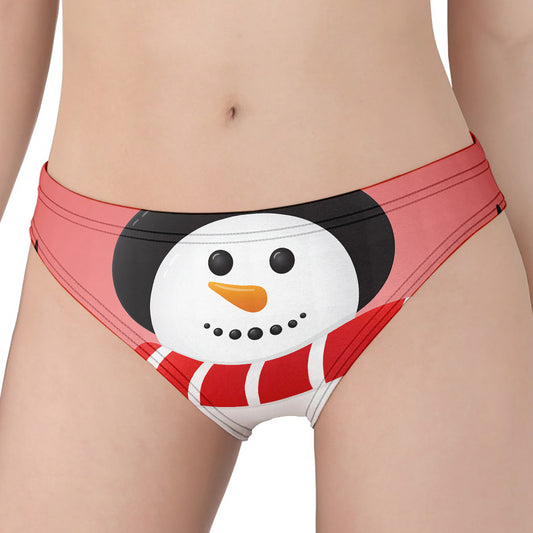 Cute Snowman Print Women's Panties