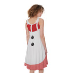 Cute Snowman Print Women's Sleeveless Dress