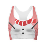 Cute Snowman Print Women's Sports Bra