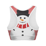 Cute Snowman Print Women's Sports Bra
