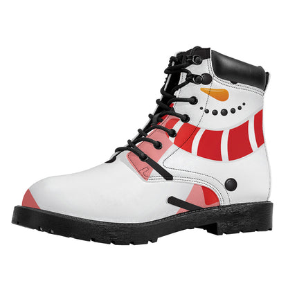 Cute Snowman Print Work Boots