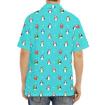 Cute Snowy Penguin Pattern Print Aloha Shirt