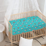 Cute Snowy Penguin Pattern Print Baby Crib Sheet