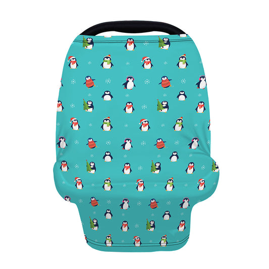 Cute Snowy Penguin Pattern Print Baby Seat Cover