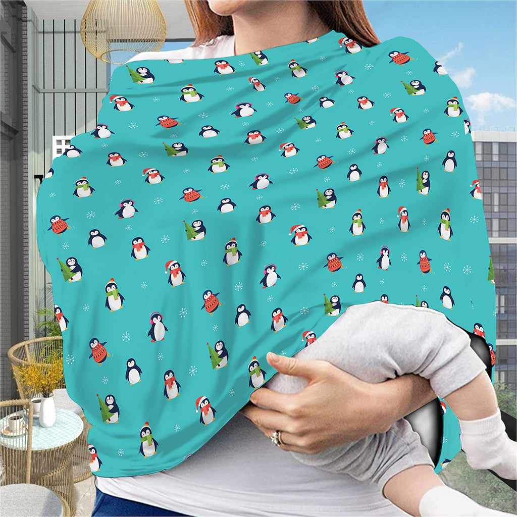 Cute Snowy Penguin Pattern Print Baby Seat Cover