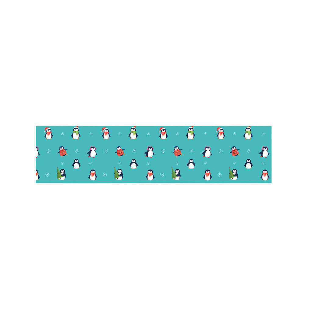 Cute Snowy Penguin Pattern Print Bed Runner