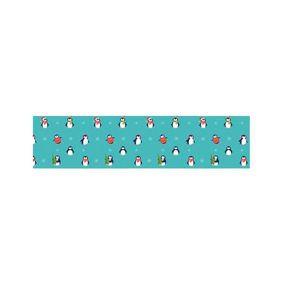 Cute Snowy Penguin Pattern Print Bed Runner