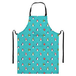Cute Snowy Penguin Pattern Print Bib Apron With Pocket