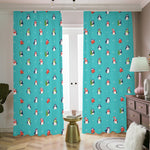 Cute Snowy Penguin Pattern Print Blackout Pencil Pleat Curtains