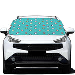 Cute Snowy Penguin Pattern Print Car Windshield Snow Cover