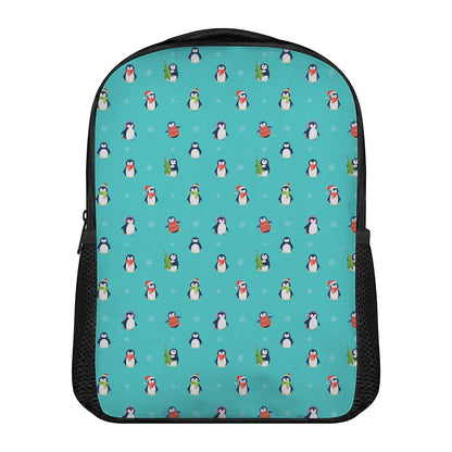 Cute Snowy Penguin Pattern Print Casual Backpack