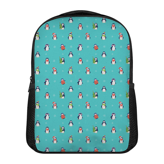 Cute Snowy Penguin Pattern Print Casual Backpack