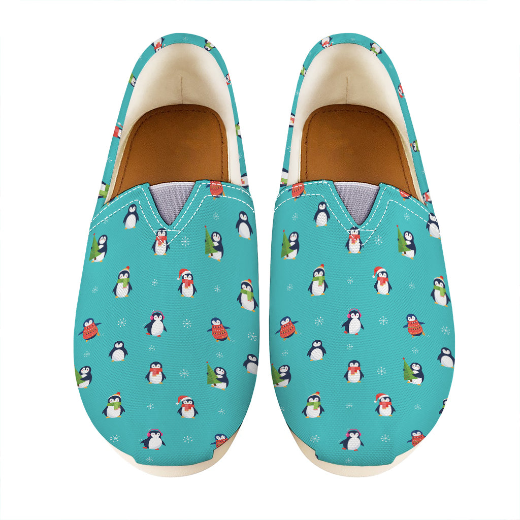 Cute Snowy Penguin Pattern Print Casual Shoes