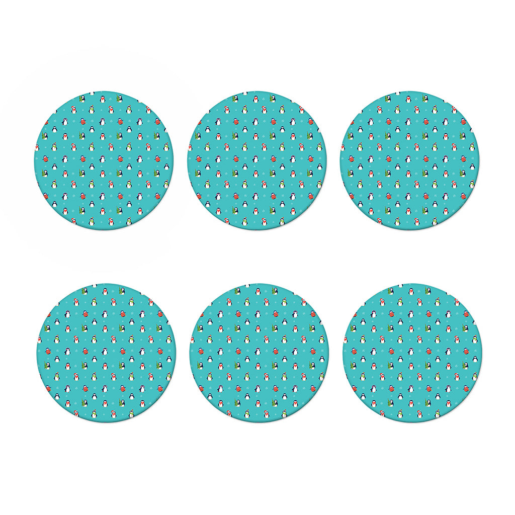 Cute Snowy Penguin Pattern Print Coaster Set