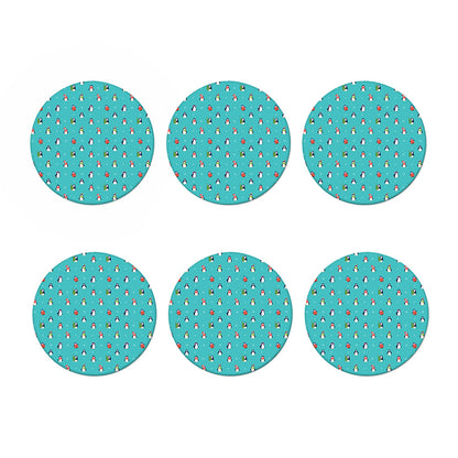 Cute Snowy Penguin Pattern Print Coaster Set