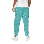 Cute Snowy Penguin Pattern Print Cotton Pants