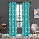 Cute Snowy Penguin Pattern Print Curtain
