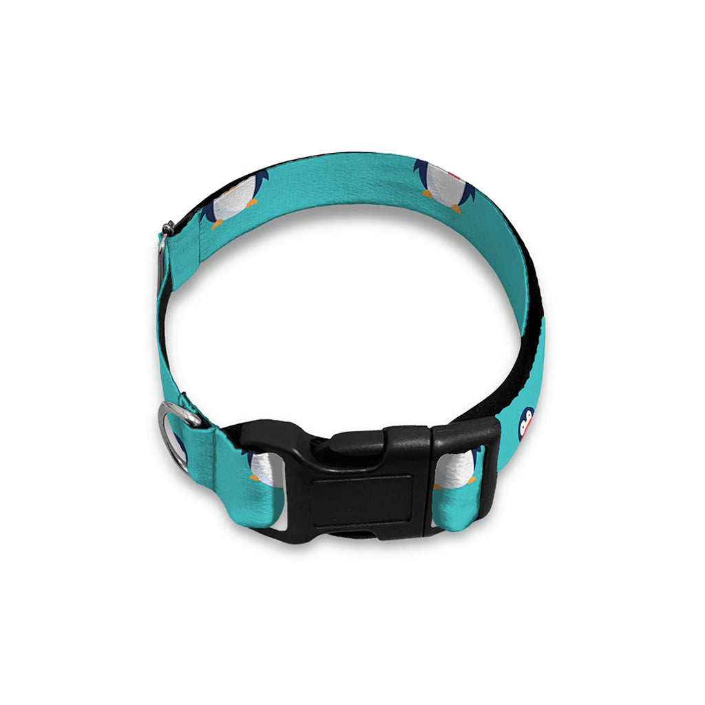 Cute Snowy Penguin Pattern Print Dog Collar