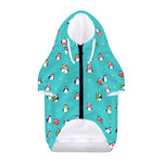 Cute Snowy Penguin Pattern Print Dog Zip Up Hoodie