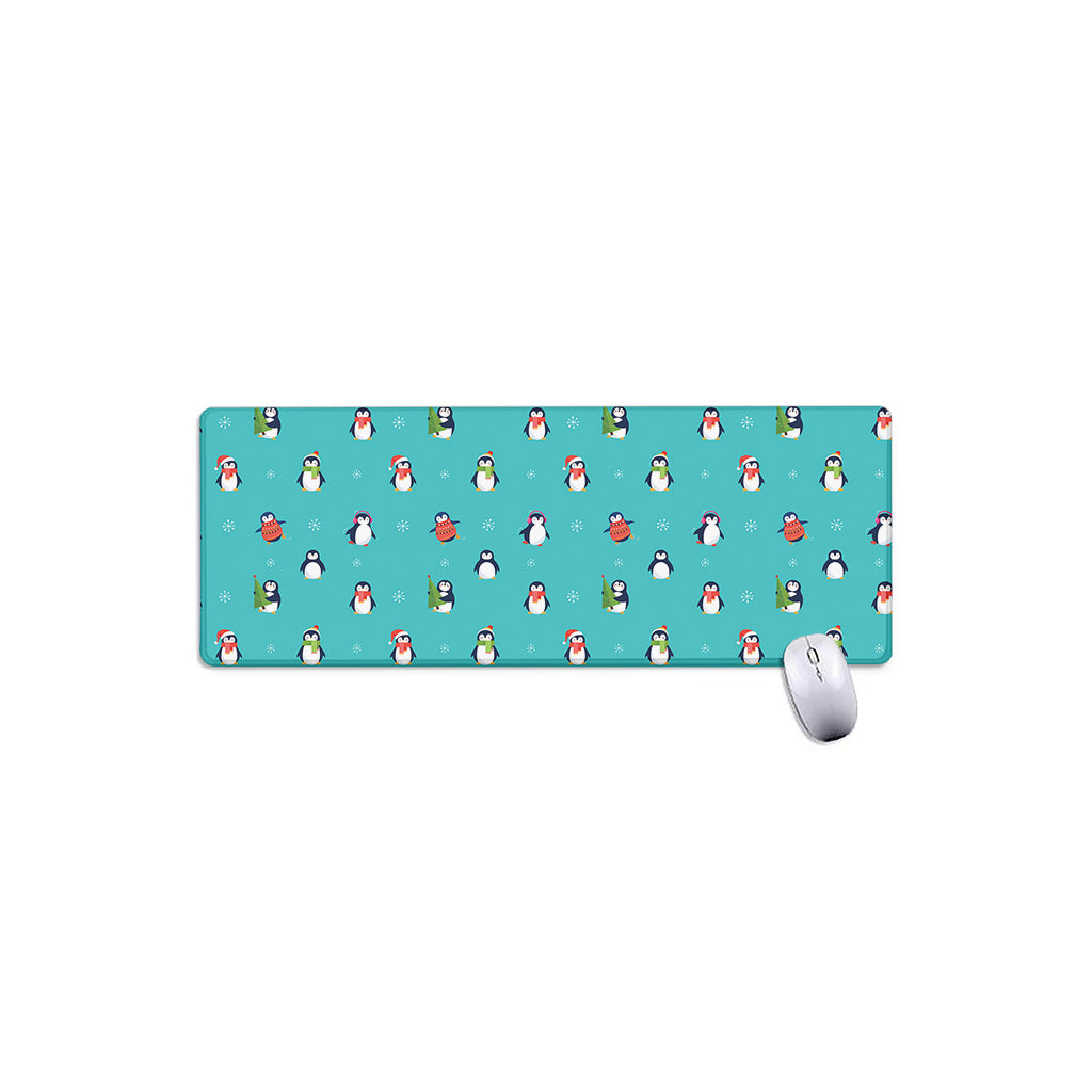 Cute Snowy Penguin Pattern Print Extended Mouse Pad