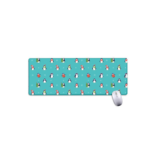 Cute Snowy Penguin Pattern Print Extended Mouse Pad