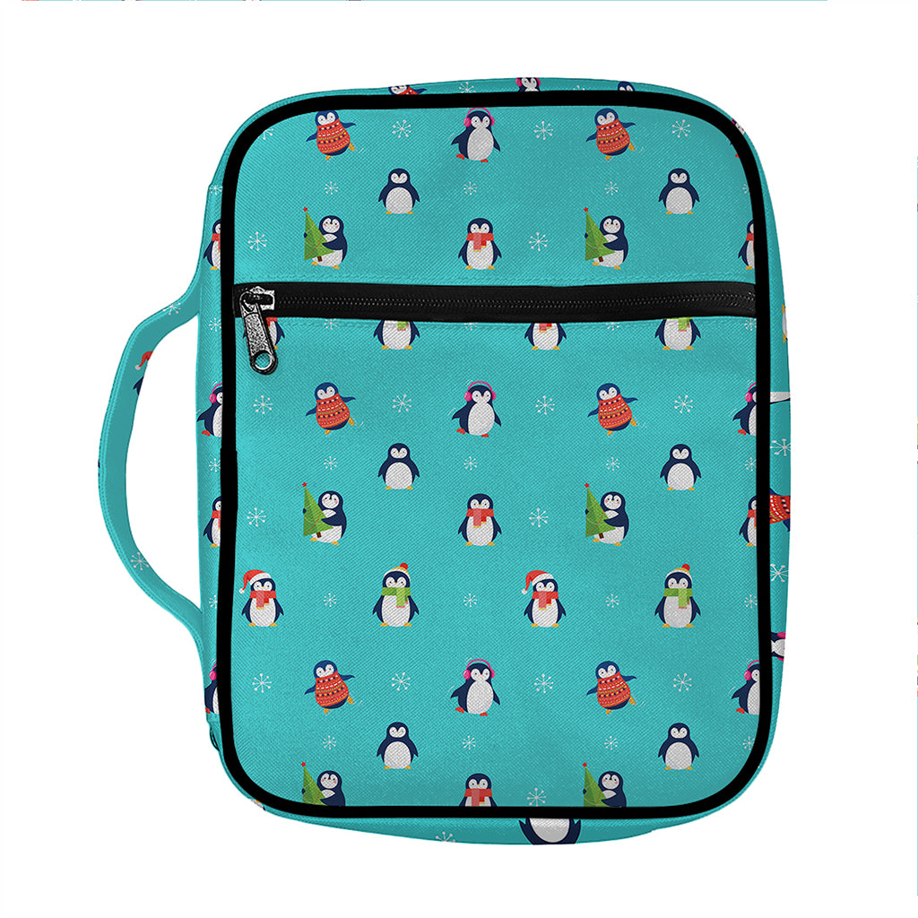 Cute Snowy Penguin Pattern Print Front Pocket Bible Bag