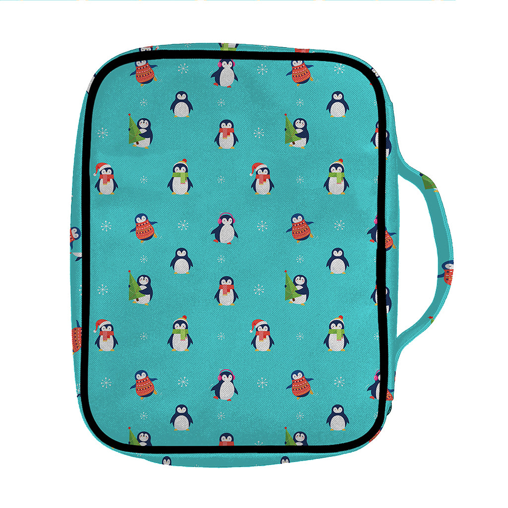 Cute Snowy Penguin Pattern Print Front Pocket Bible Bag