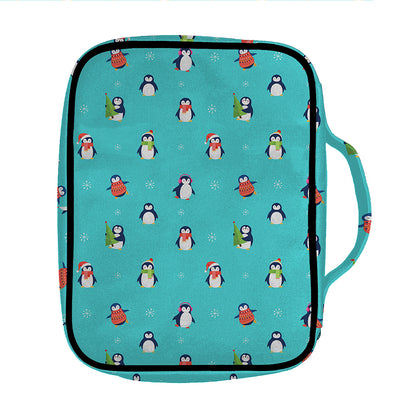 Cute Snowy Penguin Pattern Print Front Pocket Bible Bag