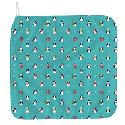 Cute Snowy Penguin Pattern Print Hand Towel