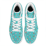 Cute Snowy Penguin Pattern Print High Top Leather Sneakers