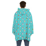 Cute Snowy Penguin Pattern Print Hoodie Blanket
