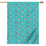 Cute Snowy Penguin Pattern Print House Flag