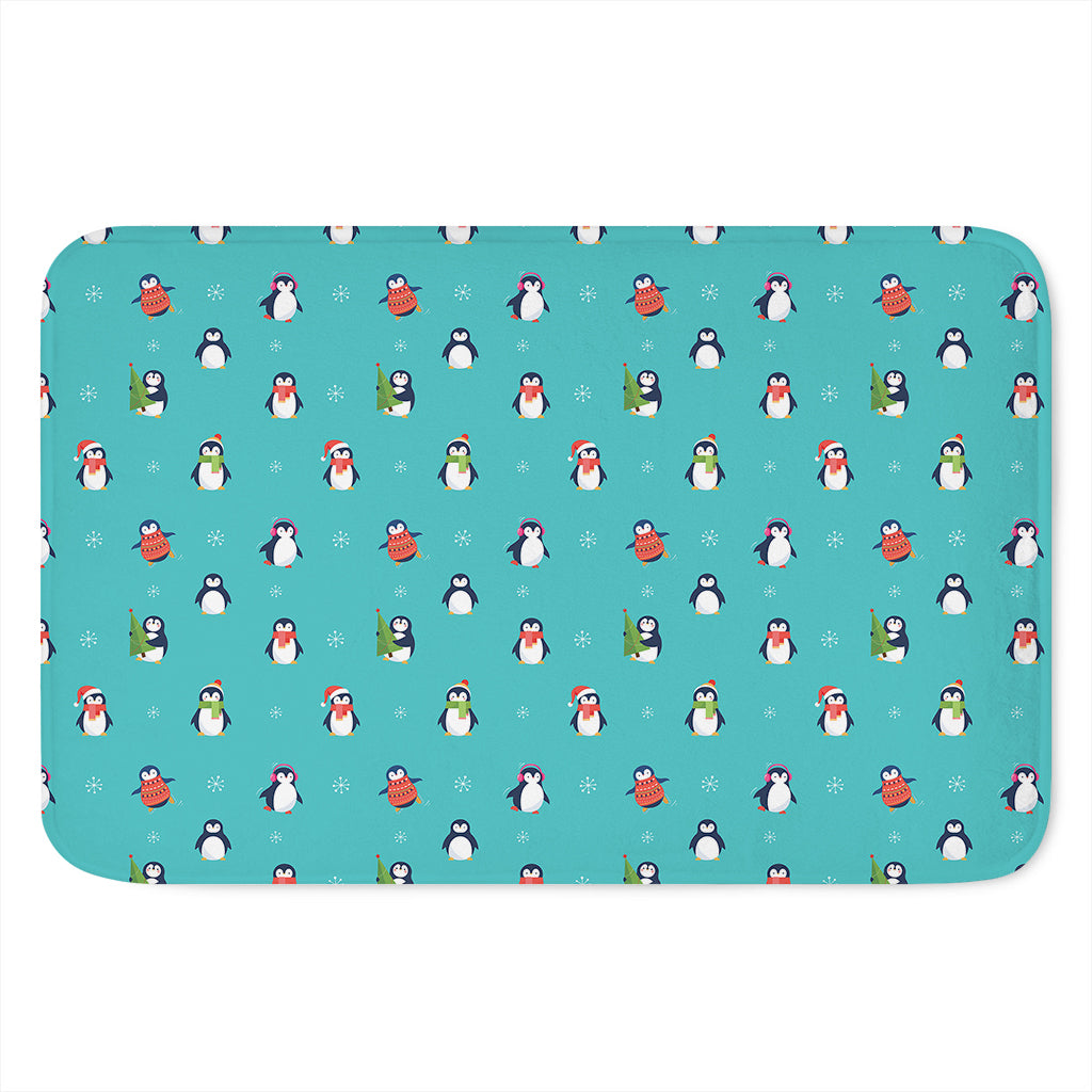 Cute Snowy Penguin Pattern Print Indoor Door Mat